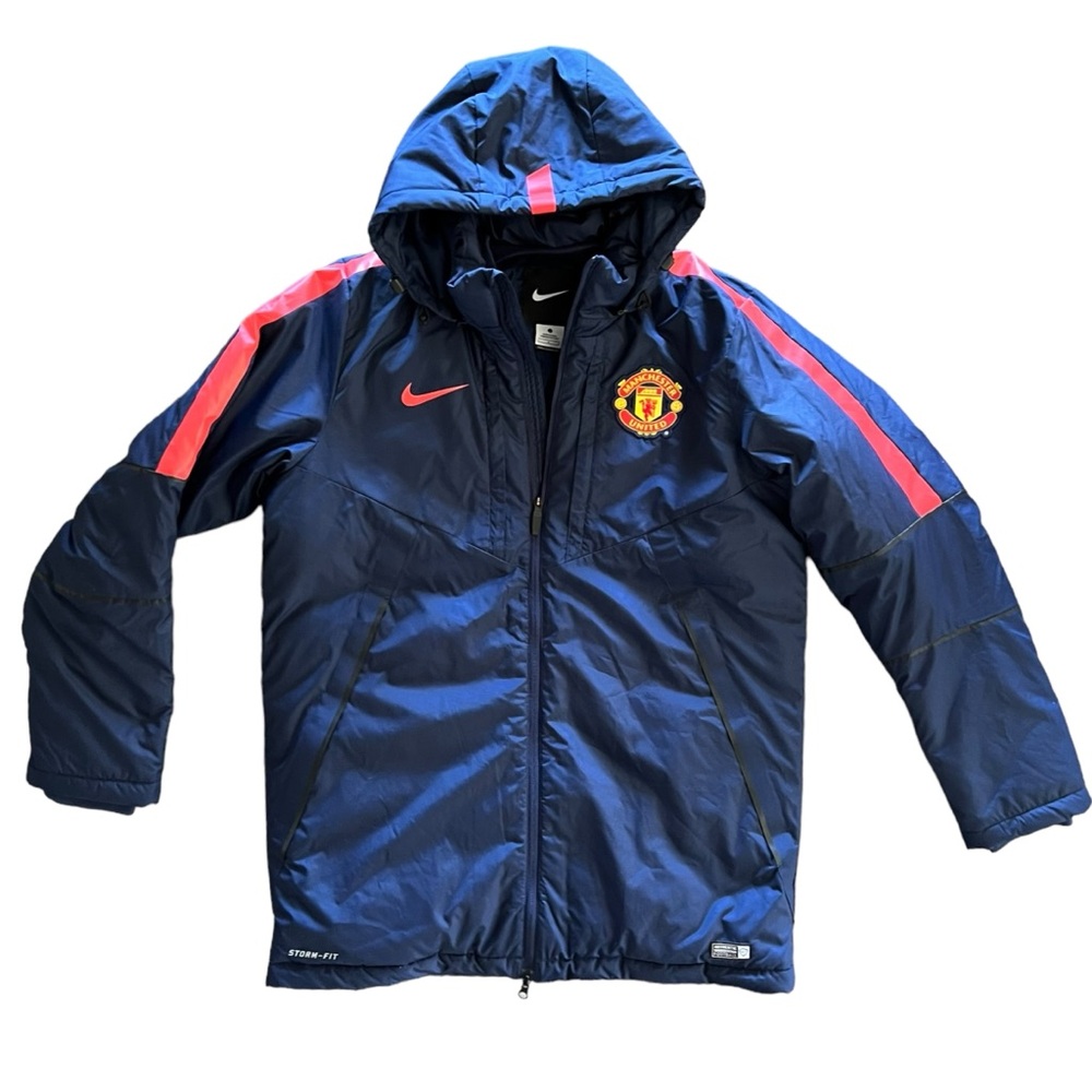 Nike Manchester United Storm-Fit Heavy Winter Jacket Coat Blue Men's size Large